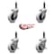 Service Caster 3 Inch Thermoplastic Wheel 3/4 Inch Expanding Stem Caster Set with 2 Brakes SCC-EX05S310-TPRS-34-2-SLB-2 - alternate 1